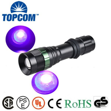 3w pen clip LED Zoom UV Flashlight Torch 3 model UV LED High power Torch 365~370nm,380~385nm,390~395nm